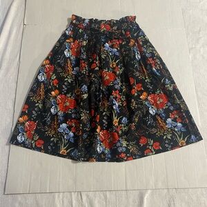 H&M Vibrant Floral A-Line Skirt
